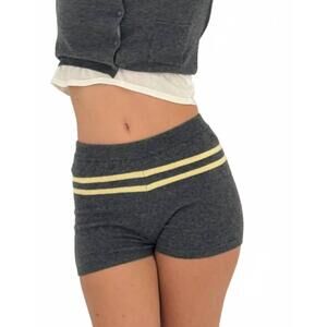 NEW FIND ME NOW stripe knit shorts in charcoal/butter